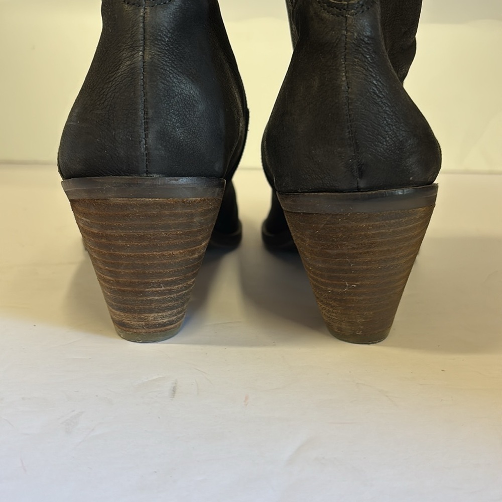 Lucky Brand Jalie Black Suede Ankle Lace Up Healed Bootie - Picture 5 of 12
